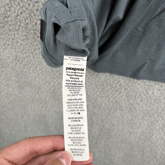 Patagonia Shirt Mens Extra Large XL Merino Wool Blend 3/4 Sleeve Bike Jersey - Picture 7 of 14